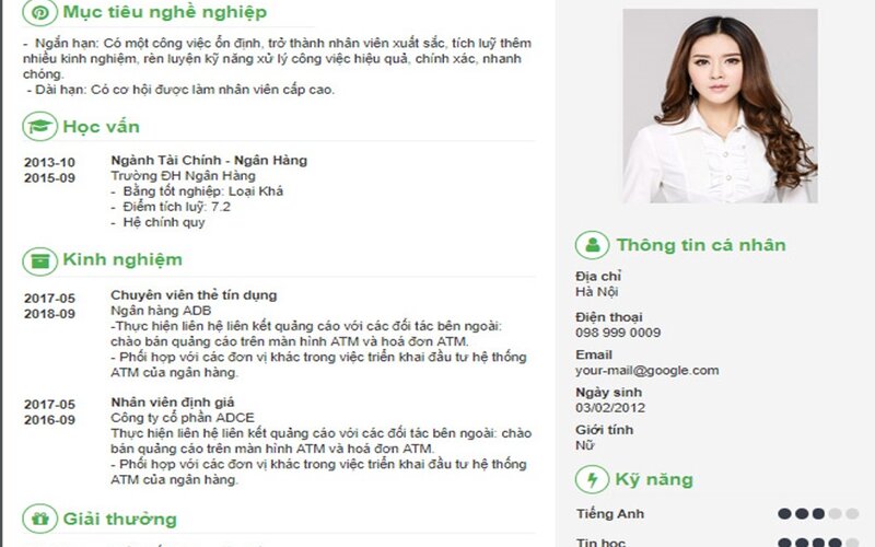 cv ngân hàng vib