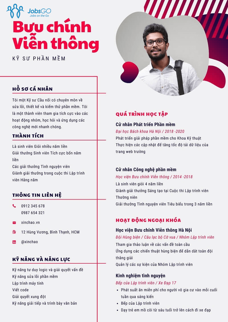 CV kỹ sư phần mềm