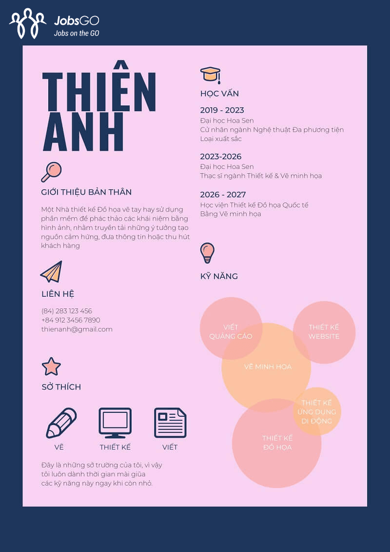 Mẫu CV ấn tượng cho người chưa có kinh nghiệm