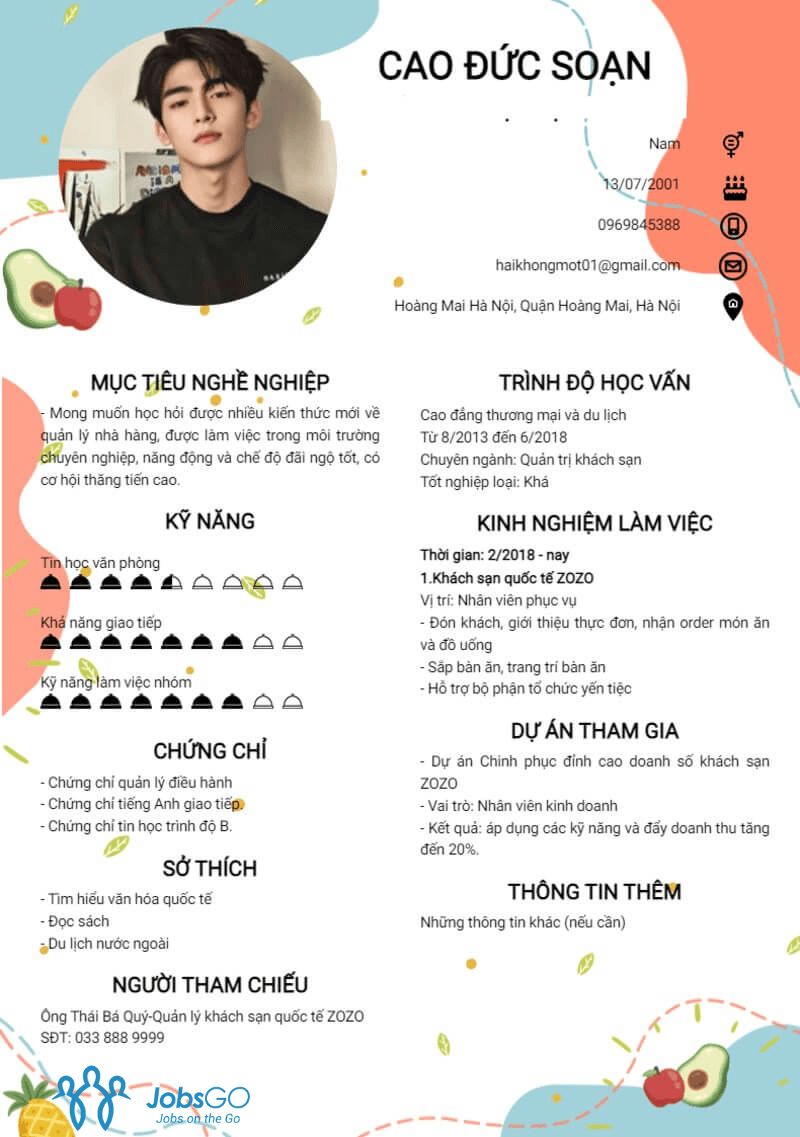 Mẫu CV bắt mắt cho người ít kinh nghiệm