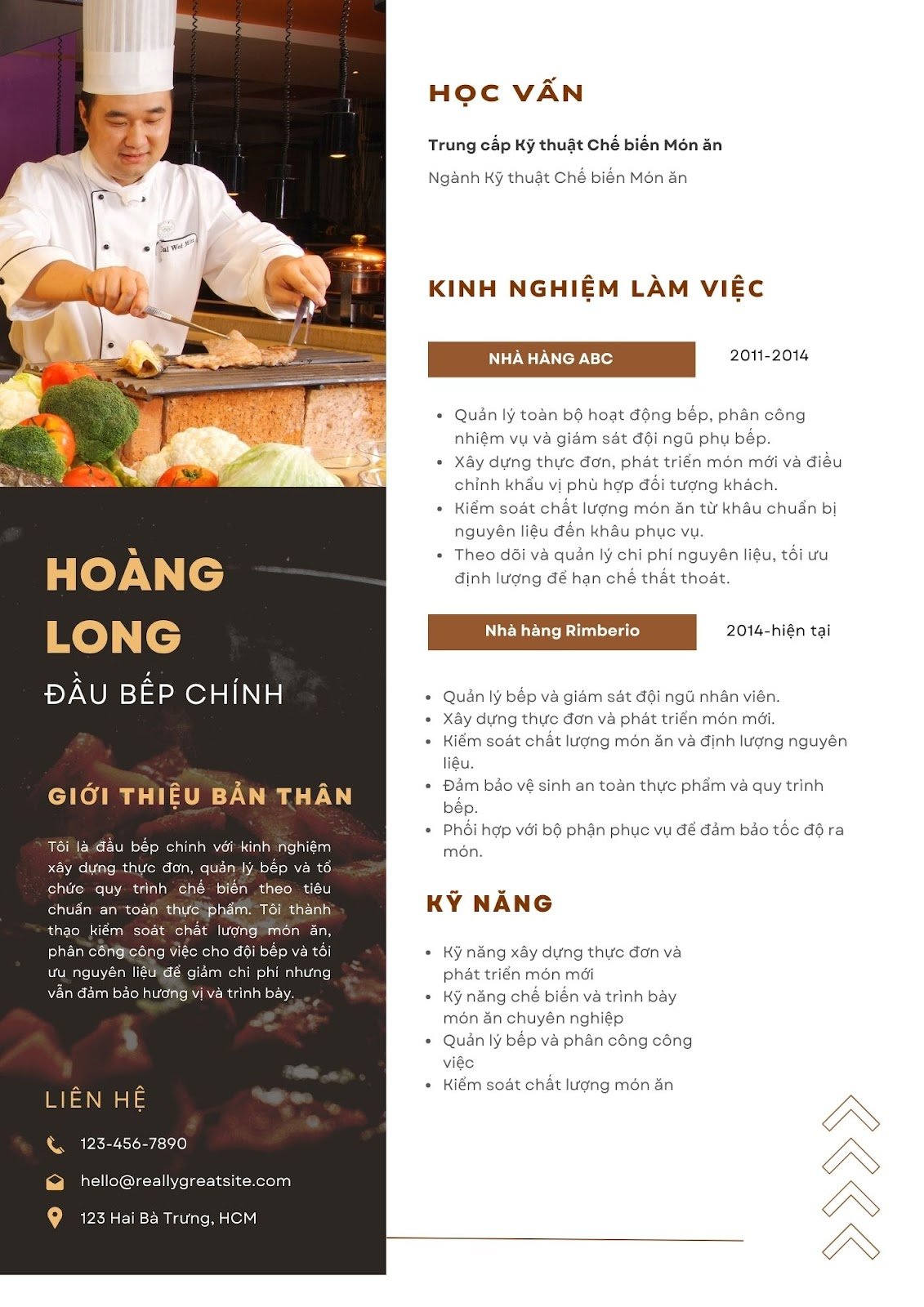 Viết CV xin việc đầu bếp - image 2