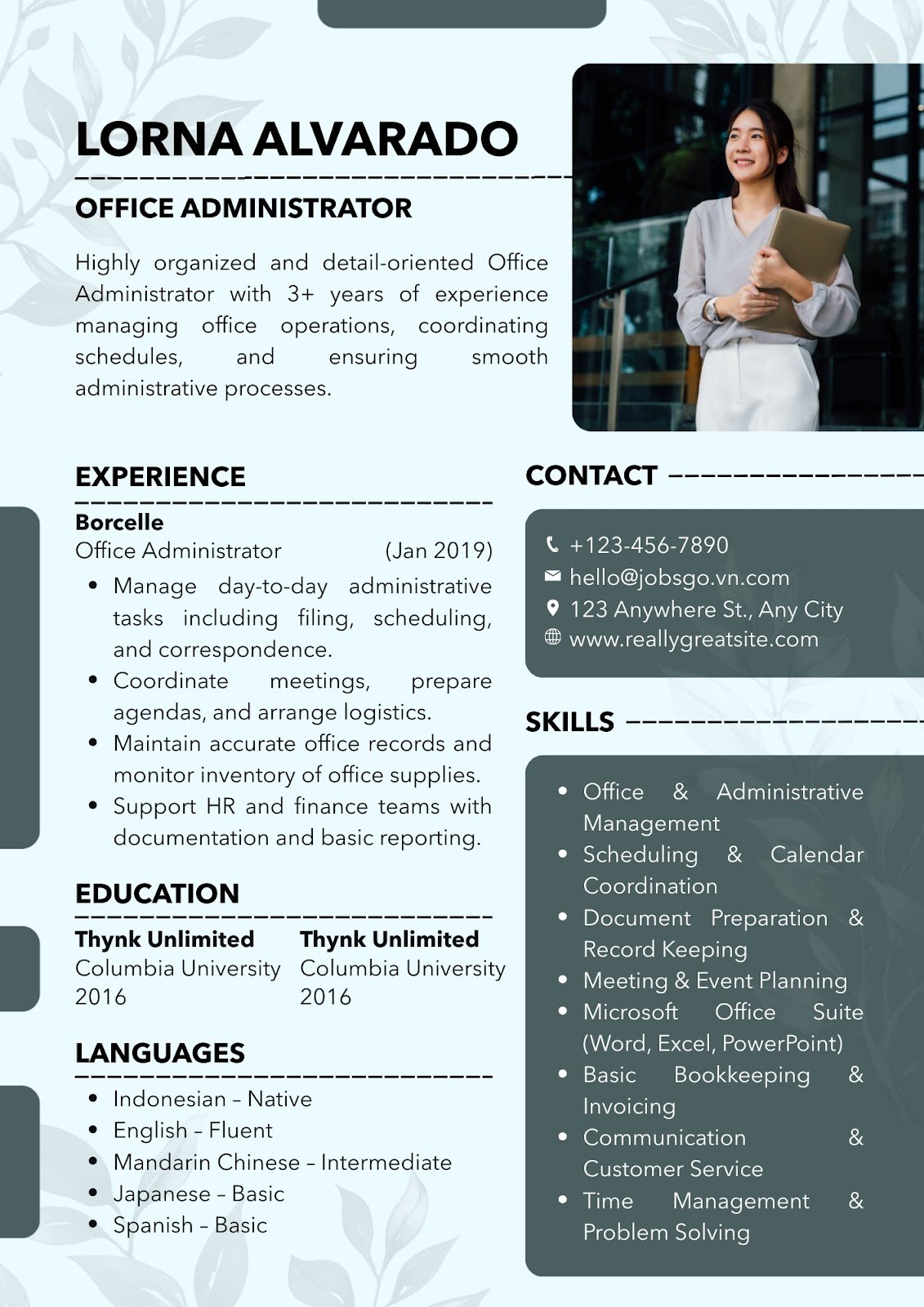 mẫu cv hành chính văn phòng - image 14