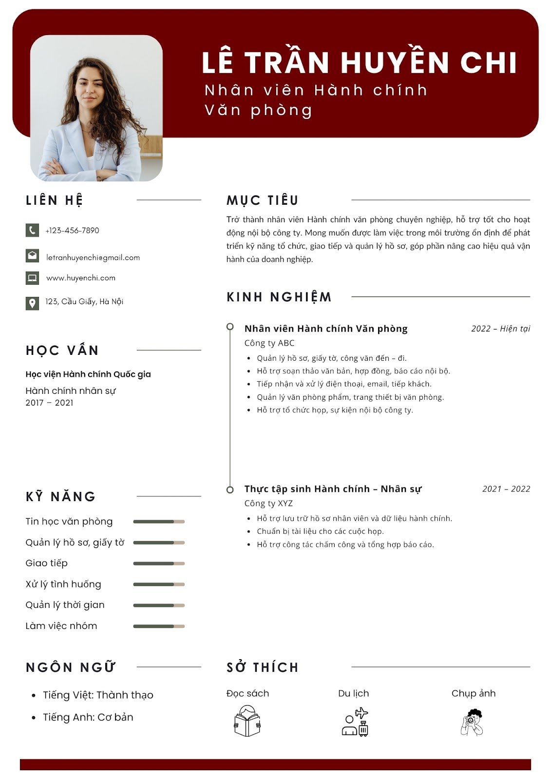 mẫu cv hành chính văn phòng - image 3