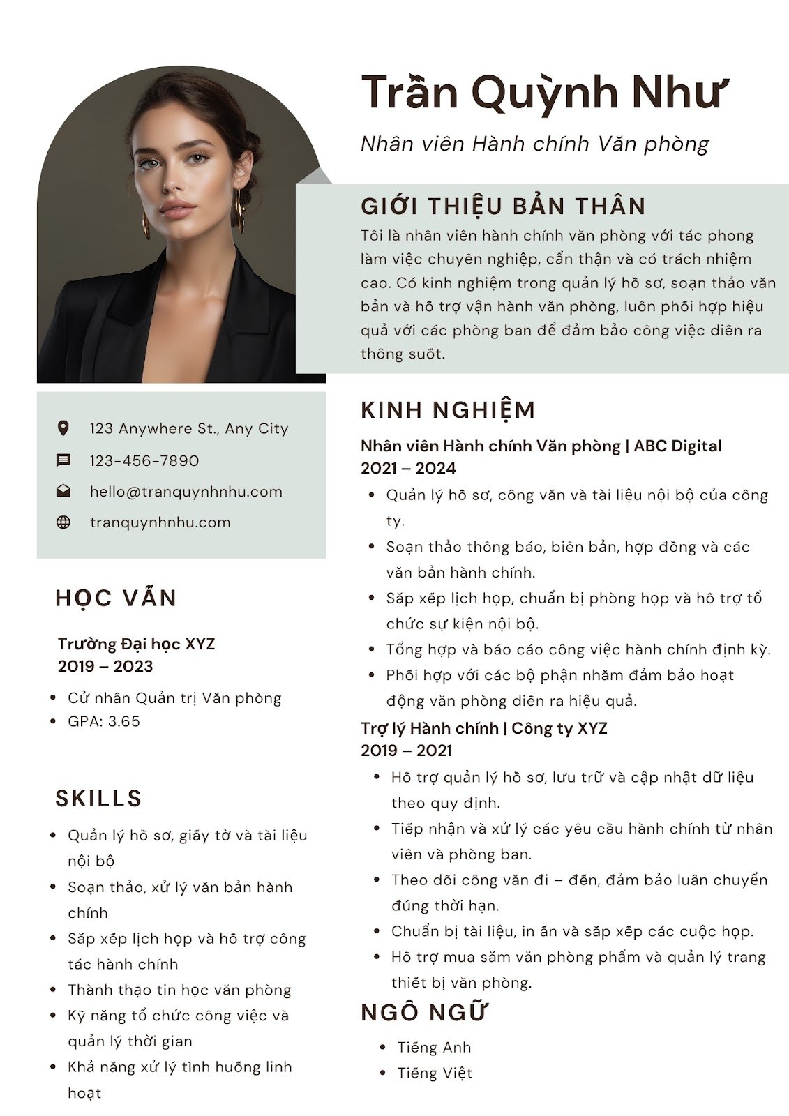 mẫu cv hành chính văn phòng - image 5