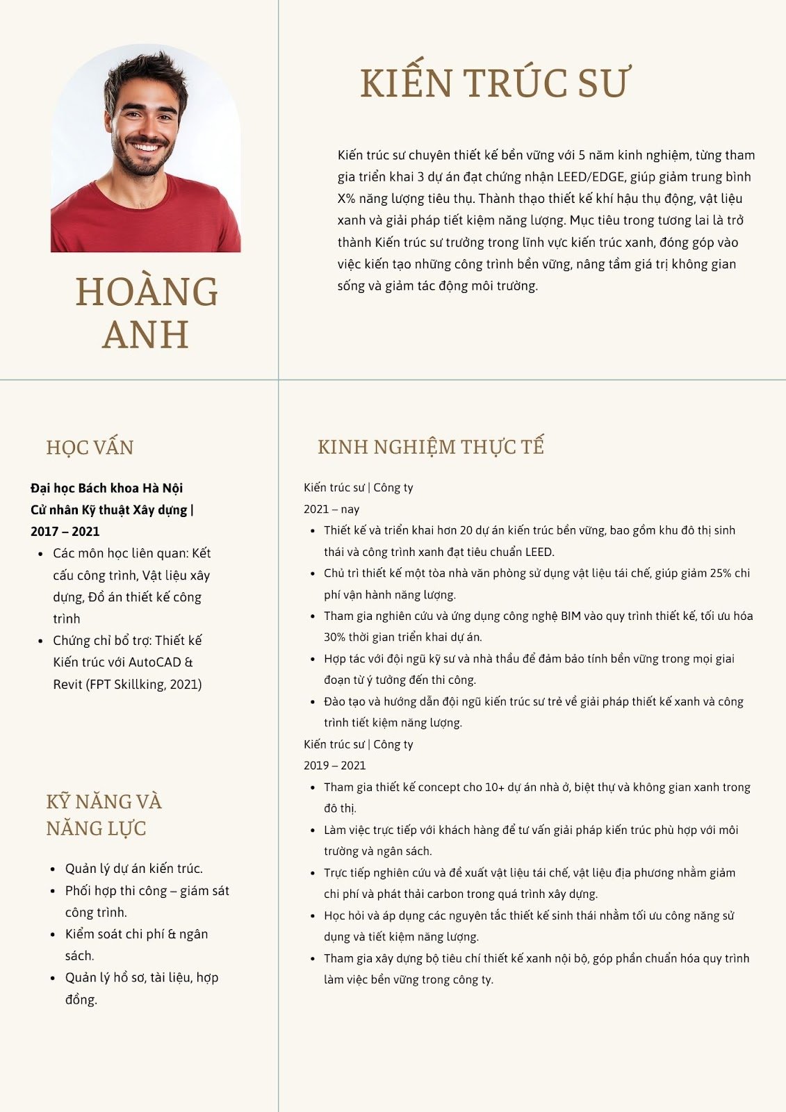 Mẫu CV kiến trúc sư - image 14