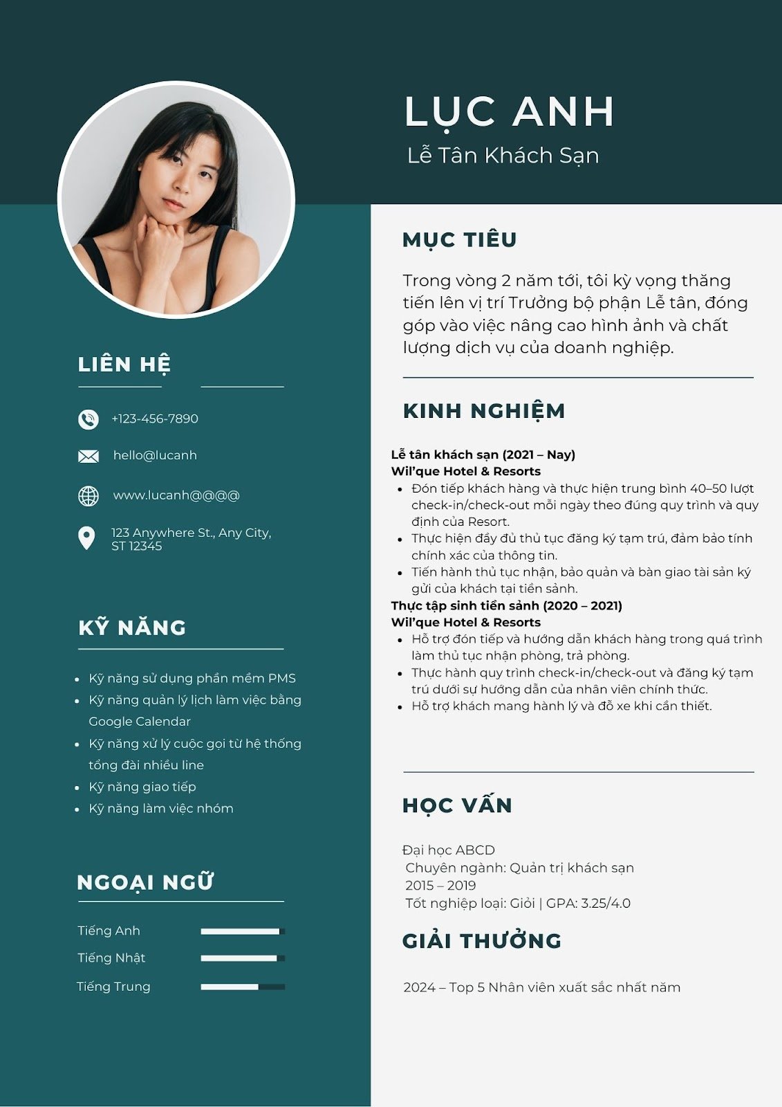 mẫu cv xin việc khách sạn - image 14