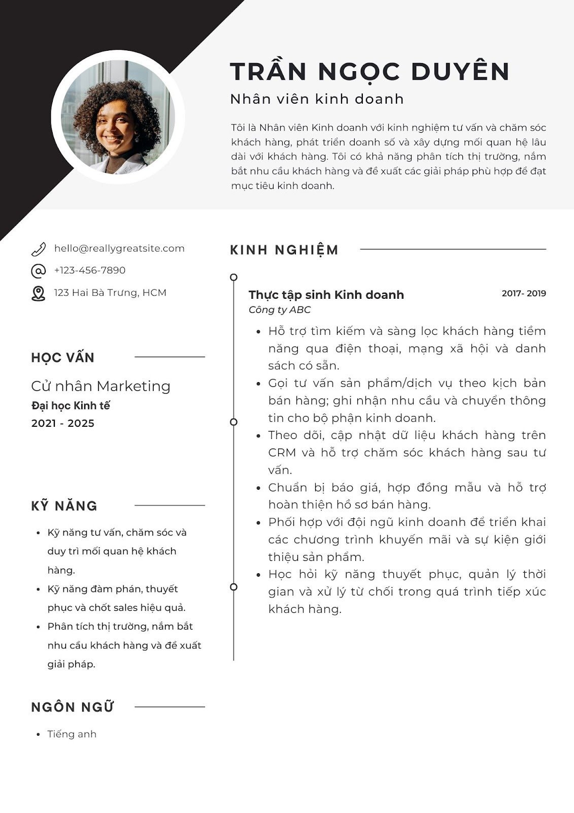 Mẫu CV xin việc cho sinh viên mới ra trường - image 5