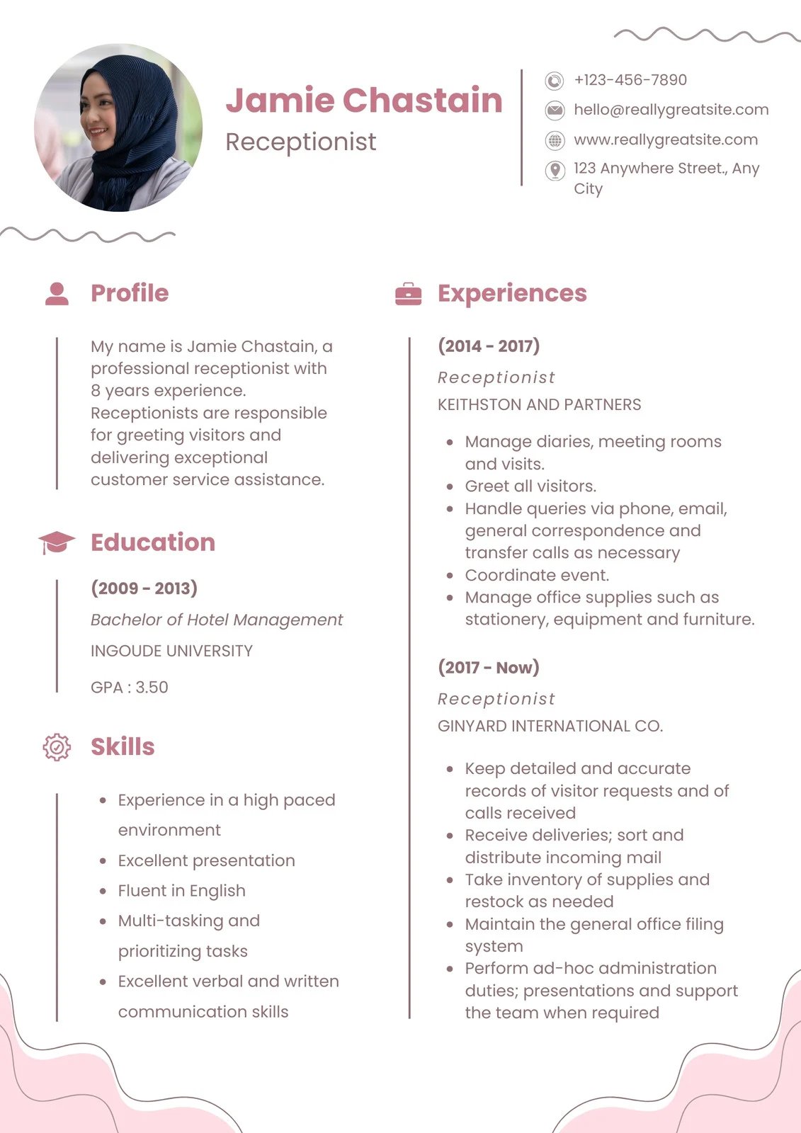 cv xin việc lễ tân - image 10