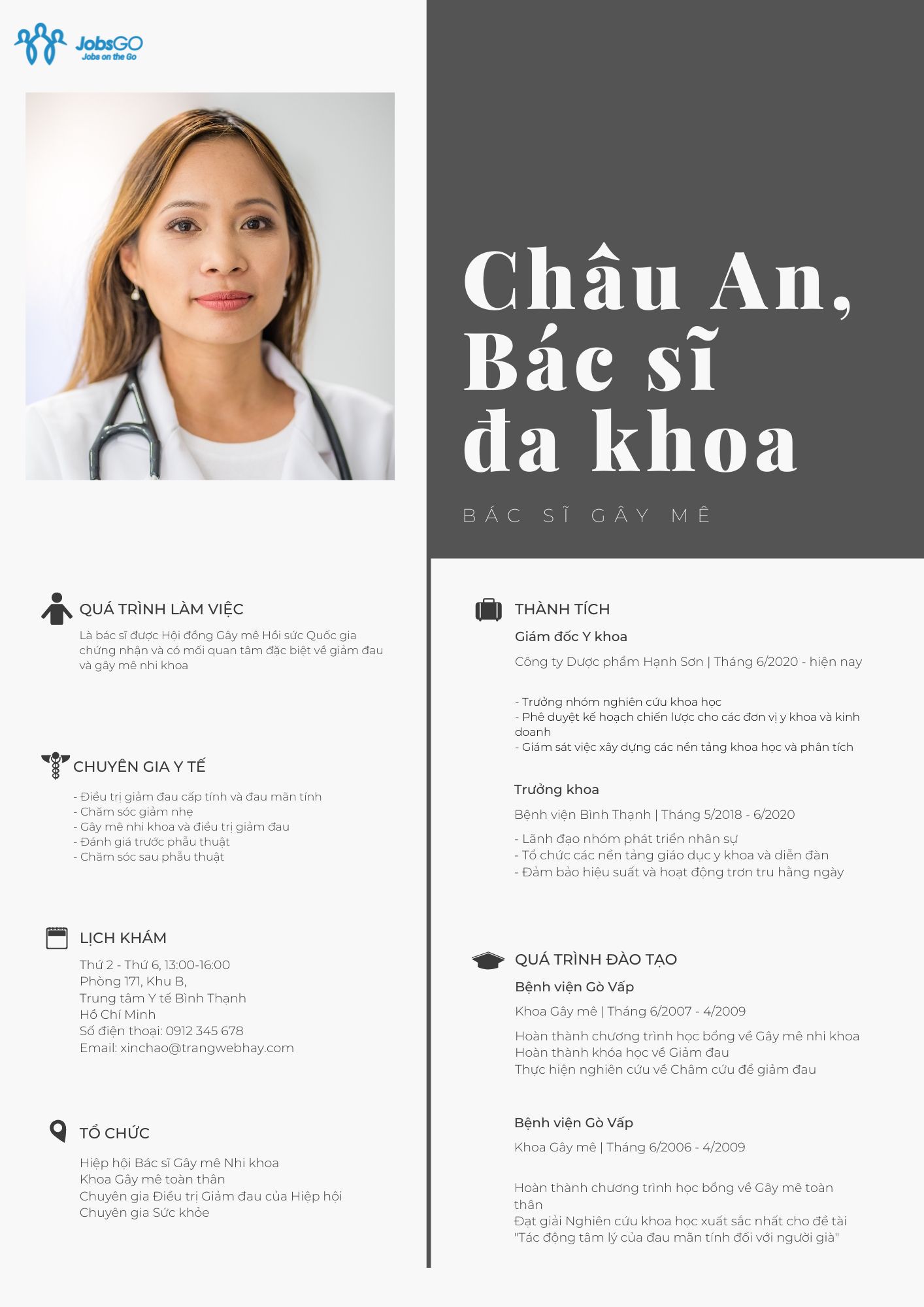 Mẫu CV Ng&agrave;nh Y